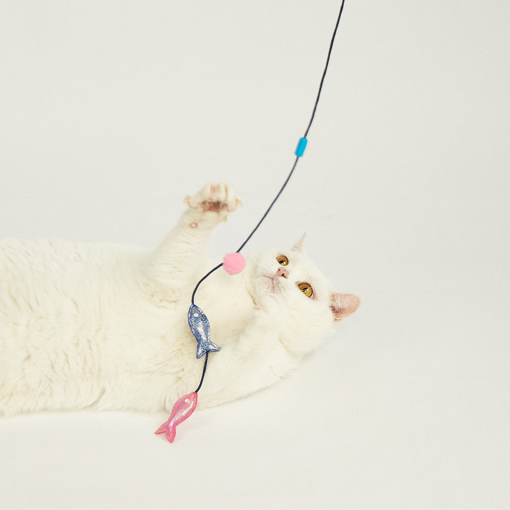 FOFOS Sardine Wand Cat Toy 2pcs
