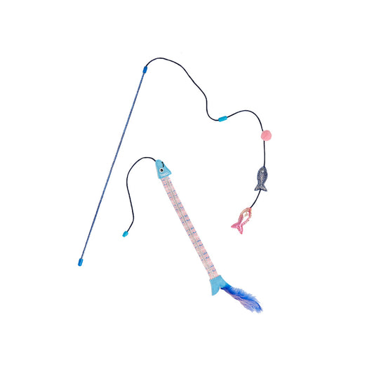 FOFOS Sardine Wand Cat Toy 2pcs
