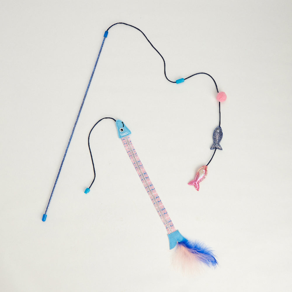 FOFOS Sardine Wand Cat Toy 2pcs