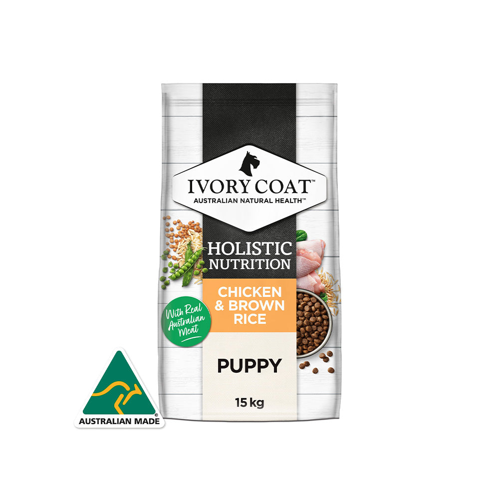 IVORY COAT Holistic Nutrition Chicken & Brown Rice Puppy Dog Food 15kg