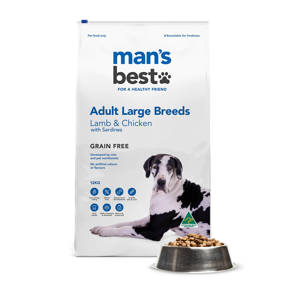MAN'S BEST Large Breeds Lamb & Chicken Adult Dog Food 12KG