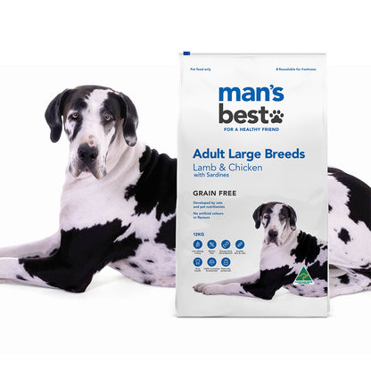 MAN'S BEST Large Breeds Lamb & Chicken Adult Dog Food 12KG