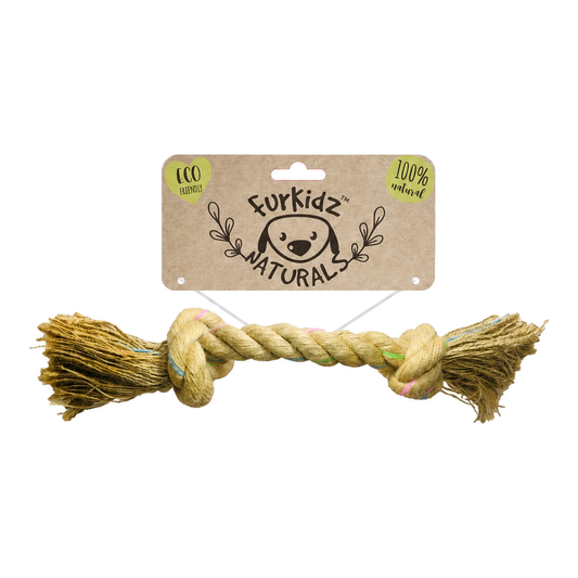 FURKIDZ Naturals Jute Knott Rope Toy 33cm (75-85gm)