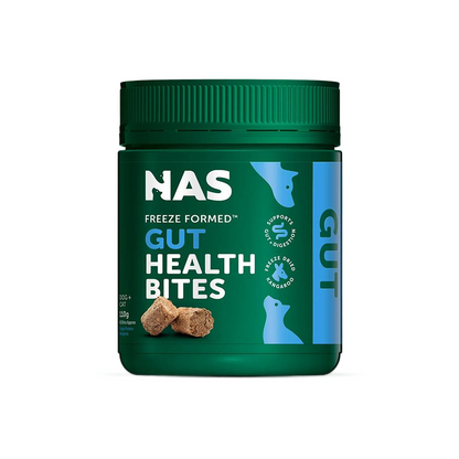 NATURAL ANIMAL SOLUTIONS Freeze Formed Gut Health Bites For Dogs & Cats – Front white-background product packshot