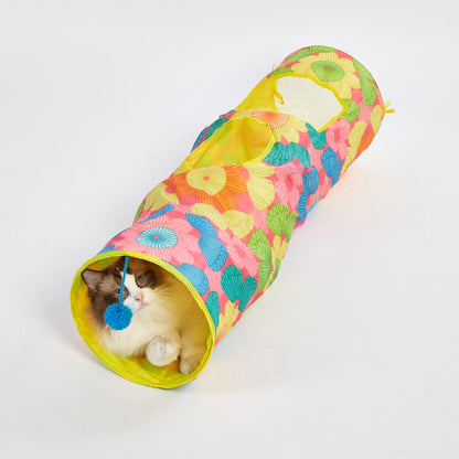 FOFOS Floral Pop-up Tunnel Cat Toy