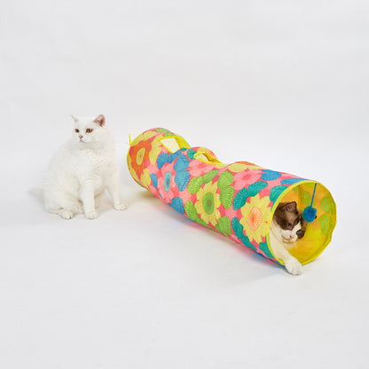 FOFOS Floral Pop-up Tunnel Cat Toy