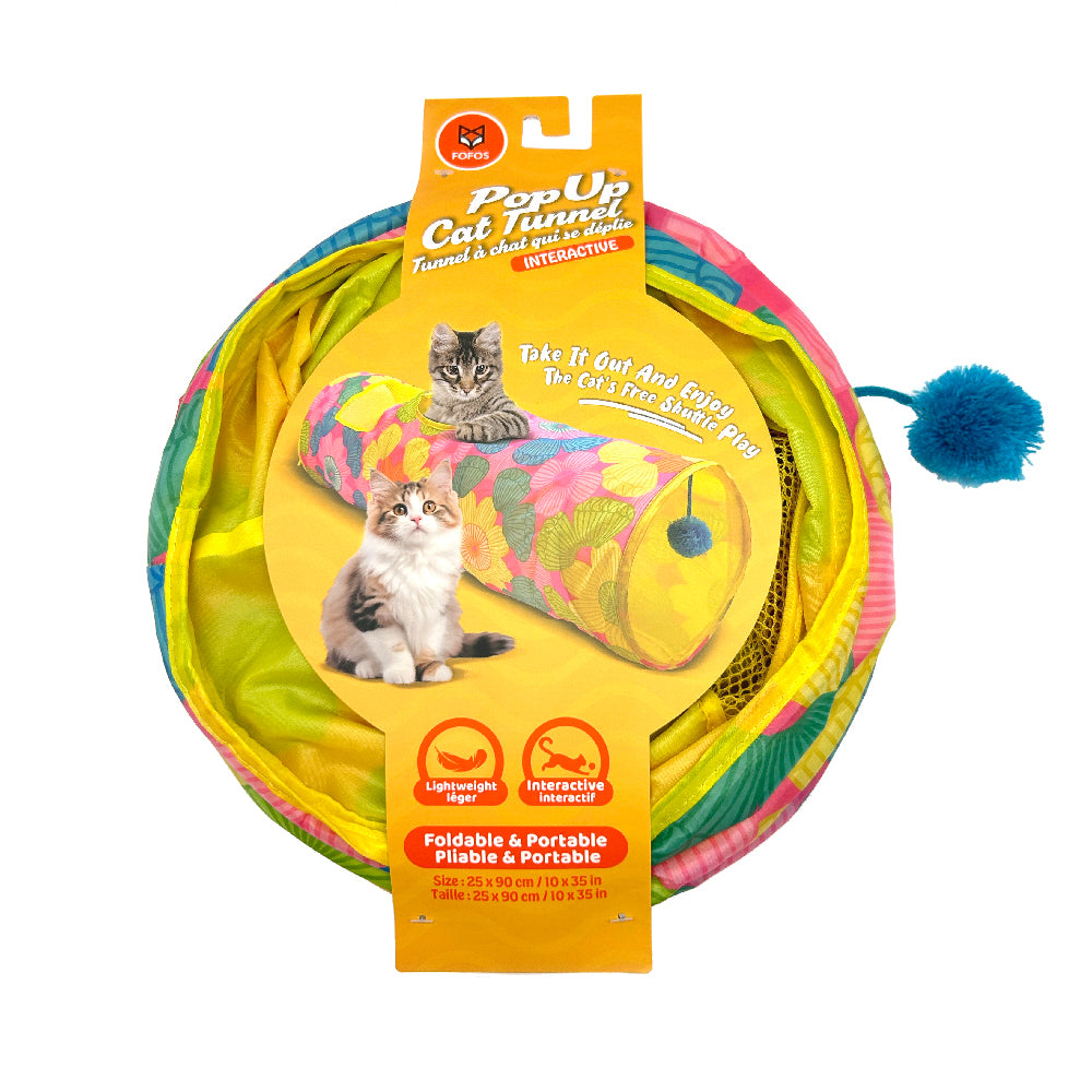 FOFOS Floral Pop-up Tunnel Cat Toy