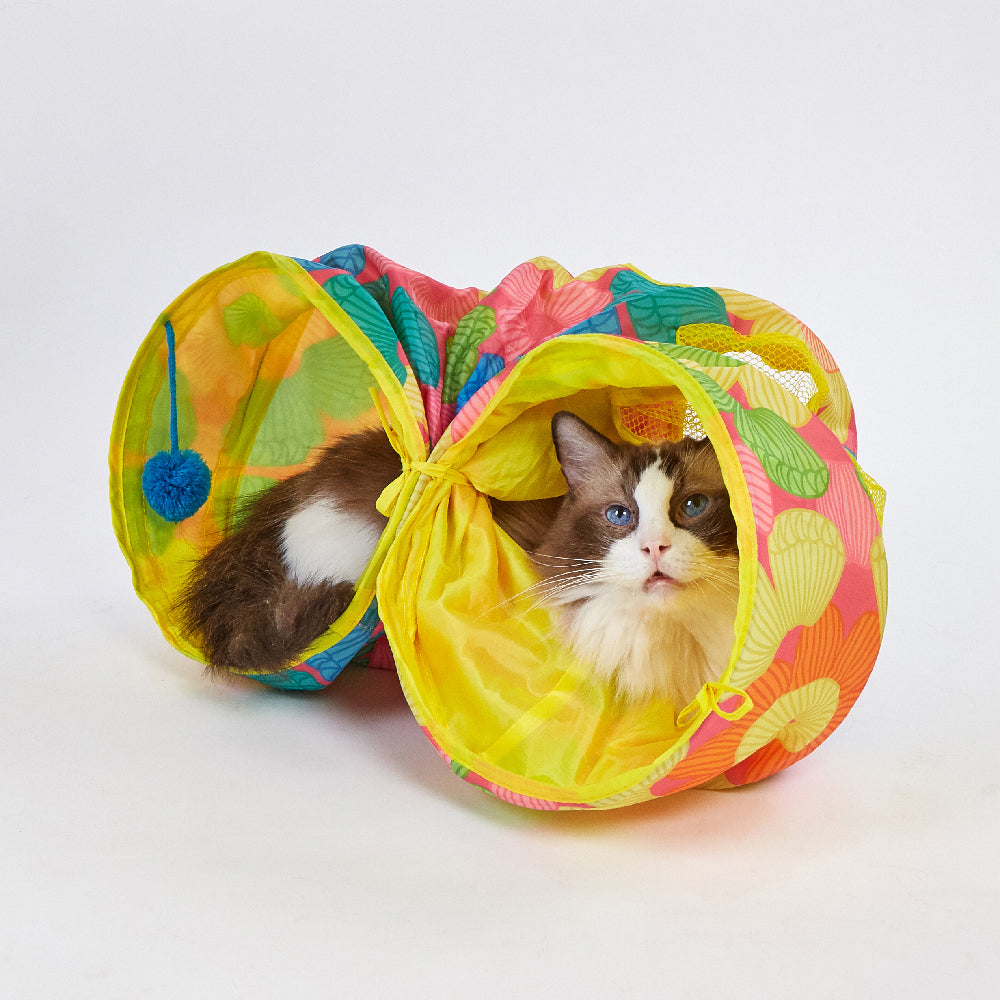 FOFOS Floral Pop-up Tunnel Cat Toy