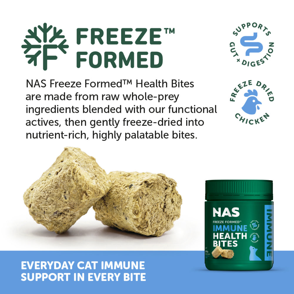NATURAL ANIMAL SOLUTIONS Freeze Formed Feline Immune Health Bites For Cats – Source product packaging and information image 3