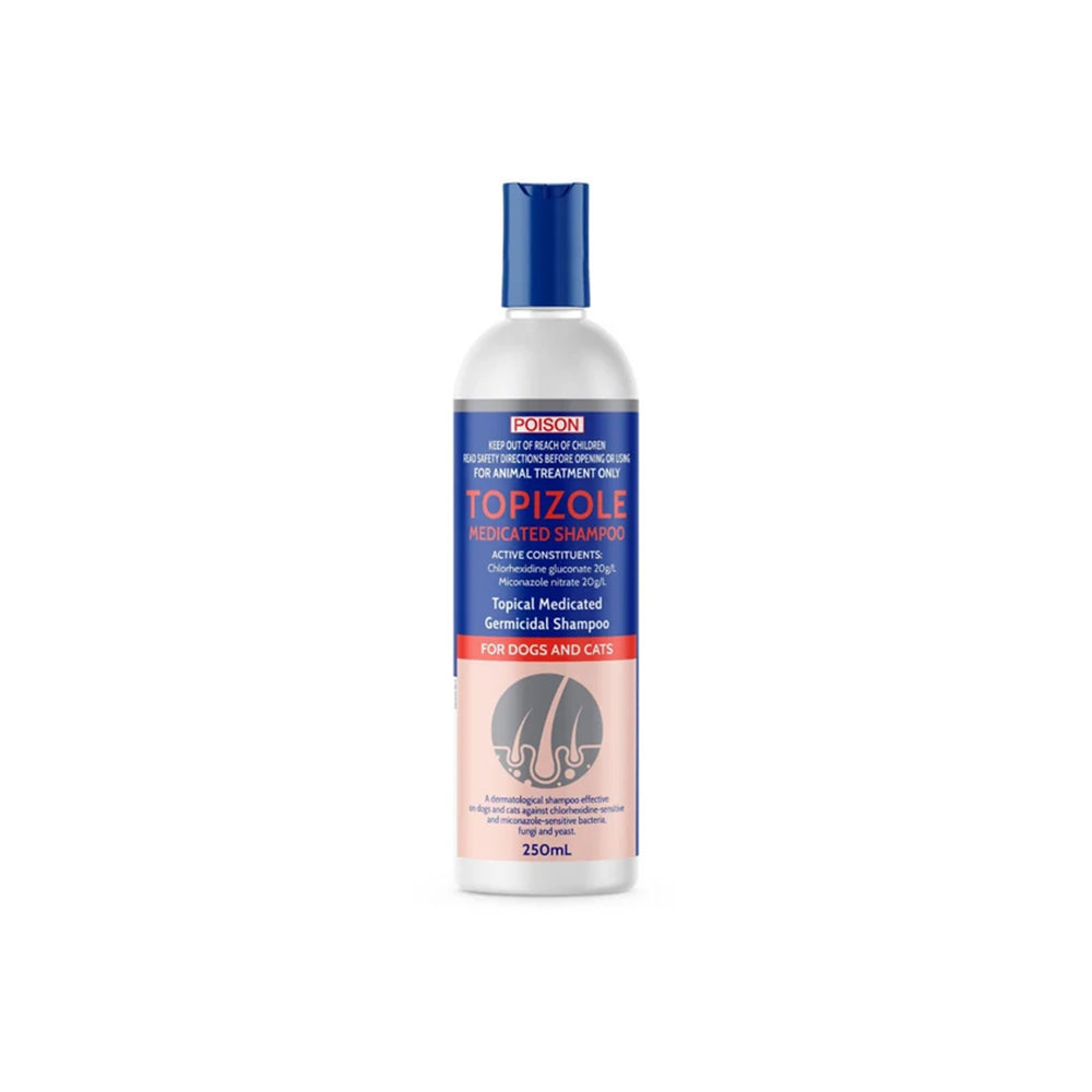FIDO'S TOPIZOLE Medicated Shampoo for Dogs and Cats 250mL white-background bottle