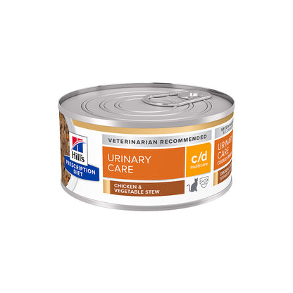 HILLS PRESCRIPTION DIET C/D Multicare Stress Urinary Care Chicken & Vegetable Stew Wet Cat Food — 82g front packshot
