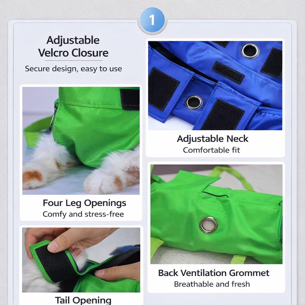 HOOPET Cat Grooming & Restraint Bag – Nail Trimming, Medication & Vet Care Aid