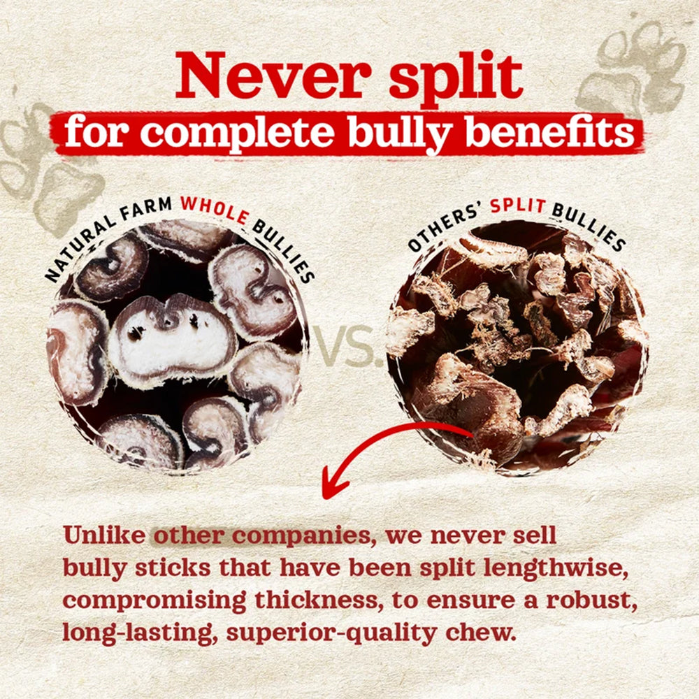 NATURAL FARM Extra Thick Bully Sticks Dog Treats product image