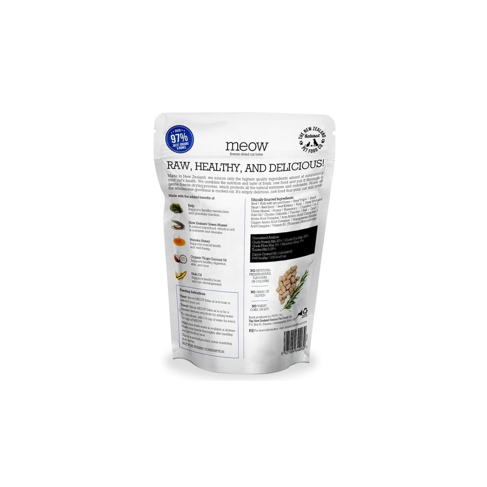 MEOW Beef & Hoki Fish Freeze Dried Cat Treats 50g