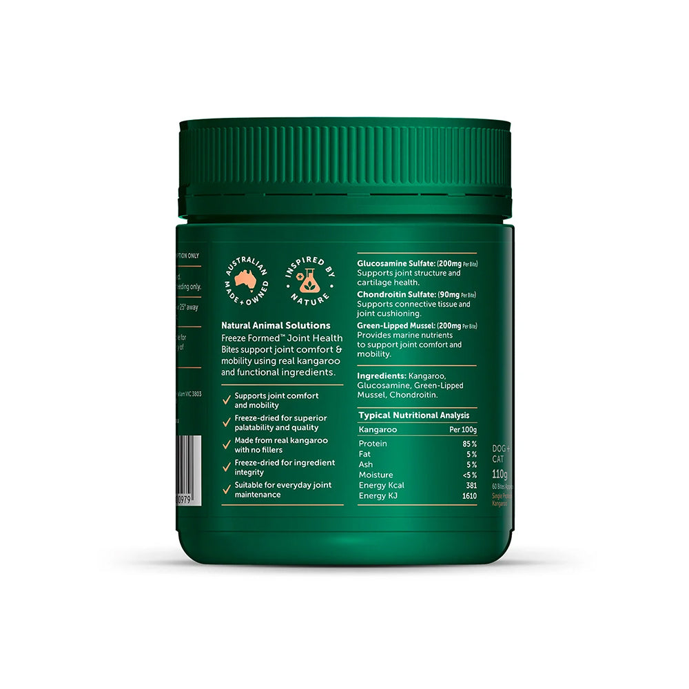 NATURAL ANIMAL SOLUTIONS Freeze Formed Joint Health Bites For Dogs & Cats – Source product packaging and information image 1