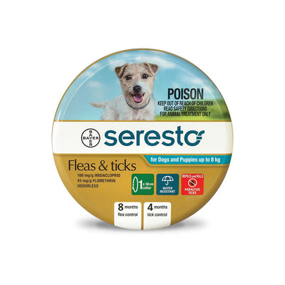ADVANTAGE SERESTO Flea and Tick Collar for Dogs and Puppies up to 8kg