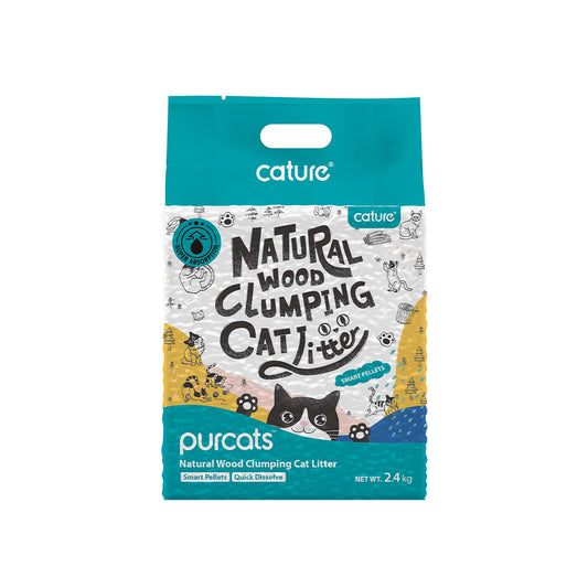 CATURE Smart Pellets Natural Wood Clumping Bagged Cat Litter 2.4kg