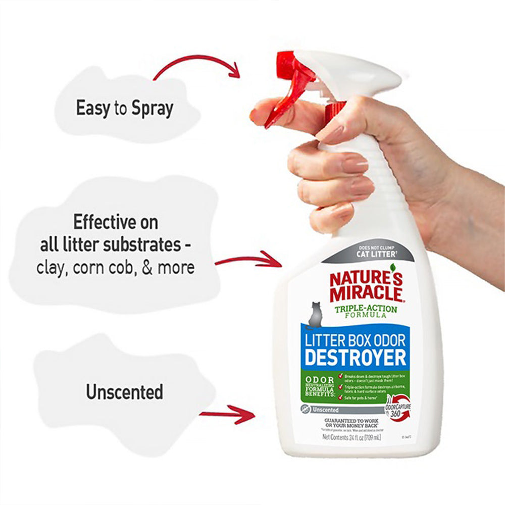 NATURE'S MIRACLE Cat Litter Box Odour Destroyer 709ml – Petso