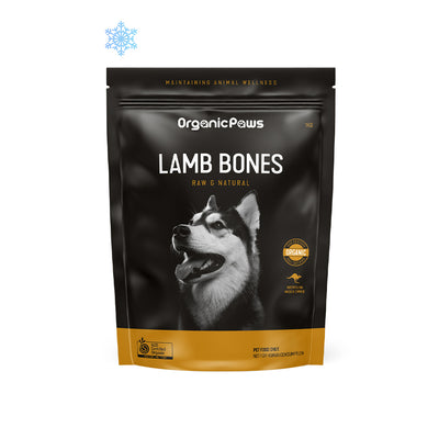 ORGANIC PAWS Lamb bones Raw Pet Food 1kg
