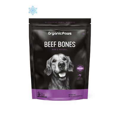 ORGANIC PAWS Beef Bones Raw Pet Food 1kg