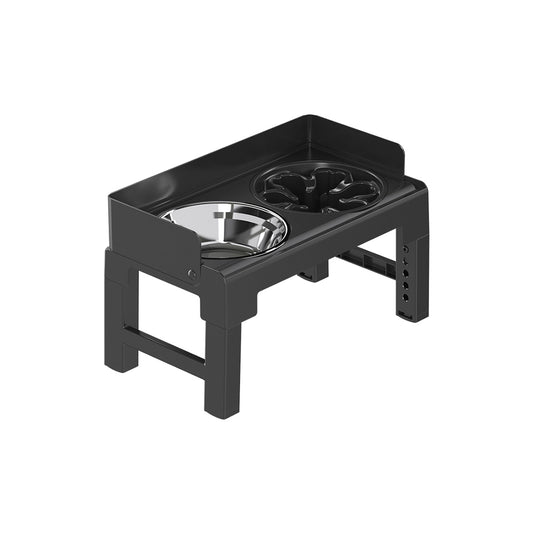 PAKEWAY Lifting Bowl With Five Height Adjustable(One Steel Bowl, One Slow Feeder)