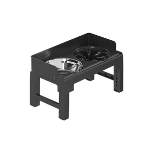 PAKEWAY Lifting Bowl With Five Height Adjustable(One Steel Bowl, One Slow Feeder)