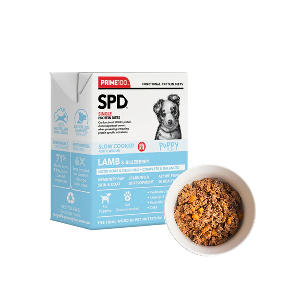 PRIME100 SPD Slow Cooked Lamb & Blueberry Puppy Wet Dog Food 354g