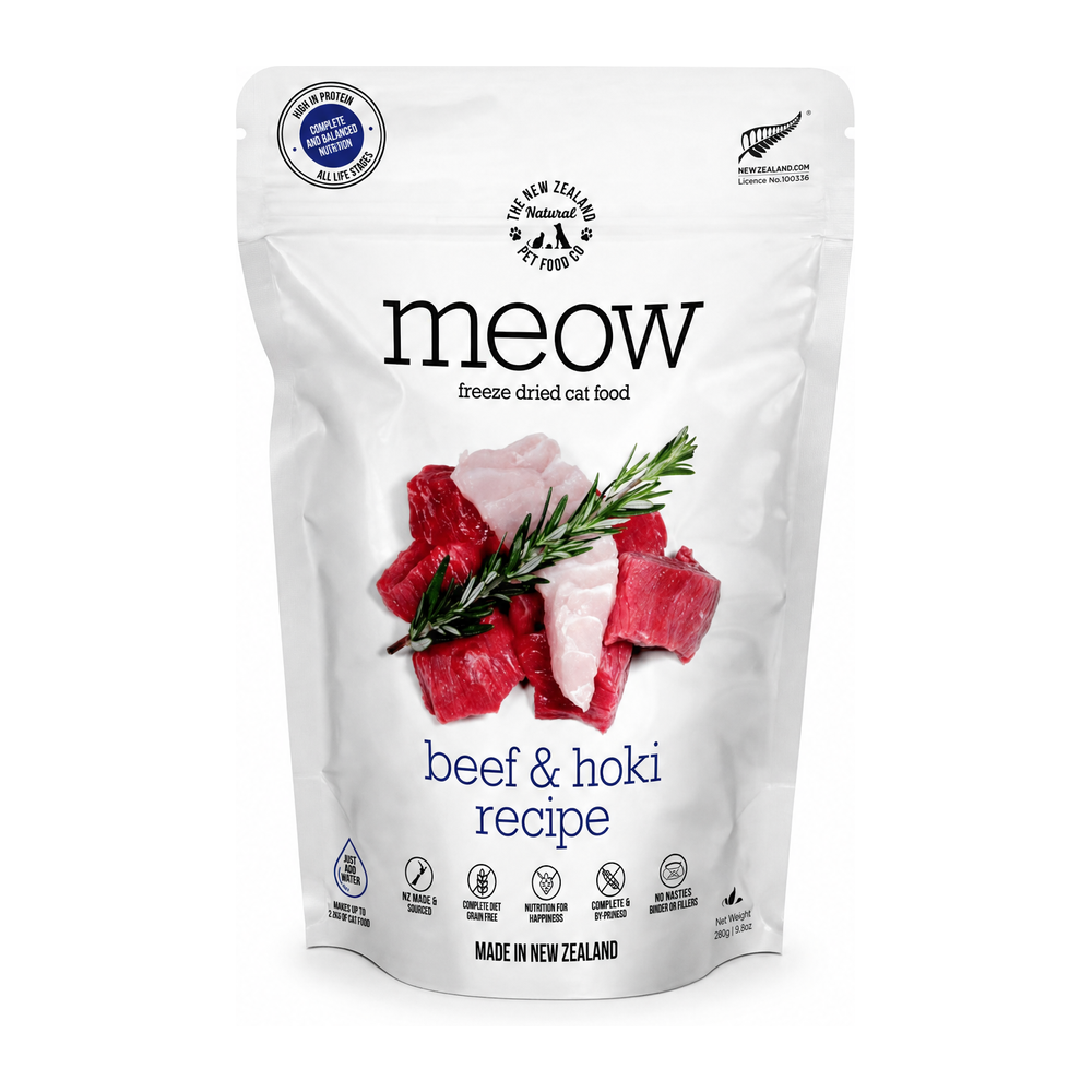 MEOW Beef & Hoki Fish Freeze Dried Cat Treats 50g