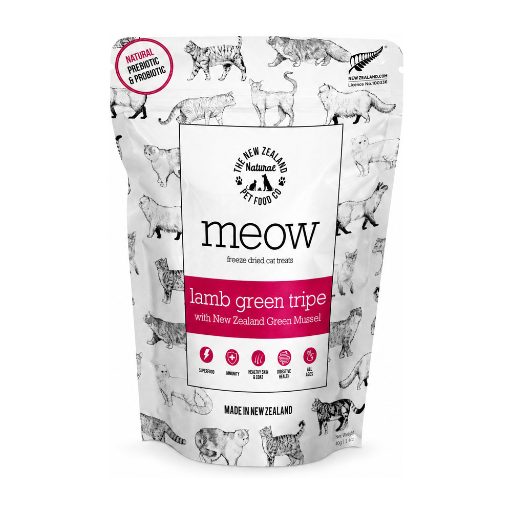 MEOW Lamb Green Tripe Freeze Dried Cat Treats 40g