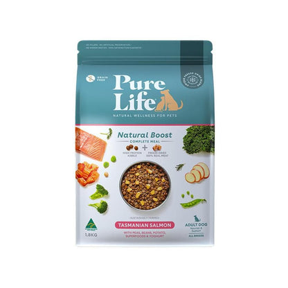 PURE LIFE Natural Boost Salmon Adult Dry Dog Food 8kg