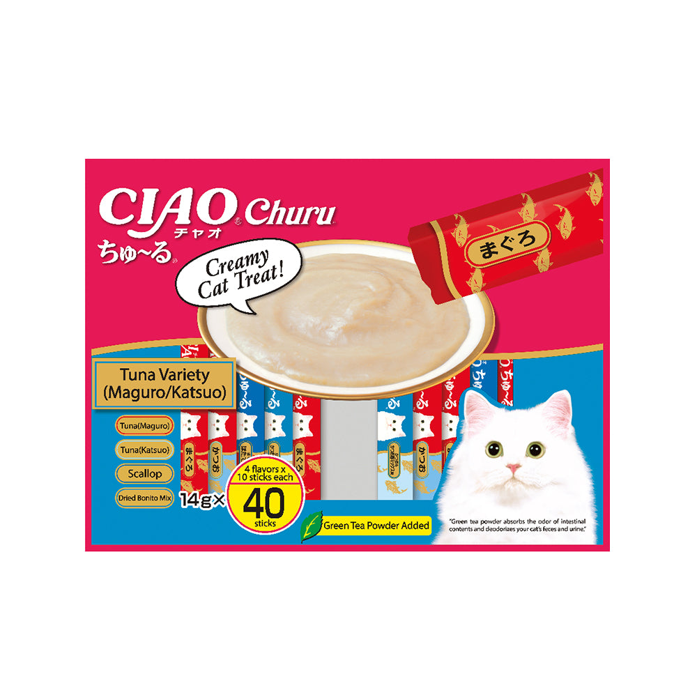 CIAO Churu Tuna & Bonito Variety Wet Cat Treats 40x14g