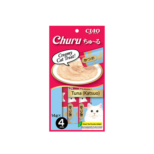 CIAO Churu Skipjack Tuna Puree Wet Cat Treats 4x14g