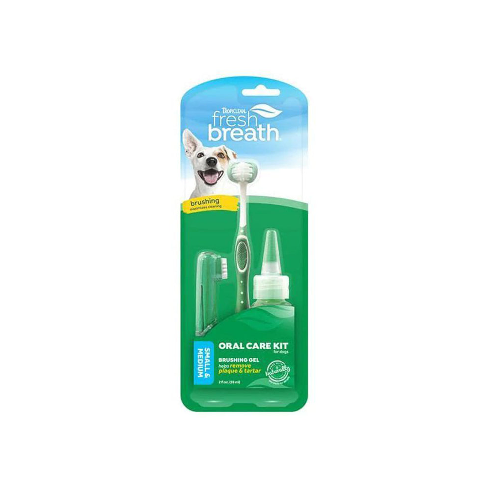 TROPICLEAN Fresh Breath Toothbrush & Toothpaste Oral Care Kit for Small Dog 59ml