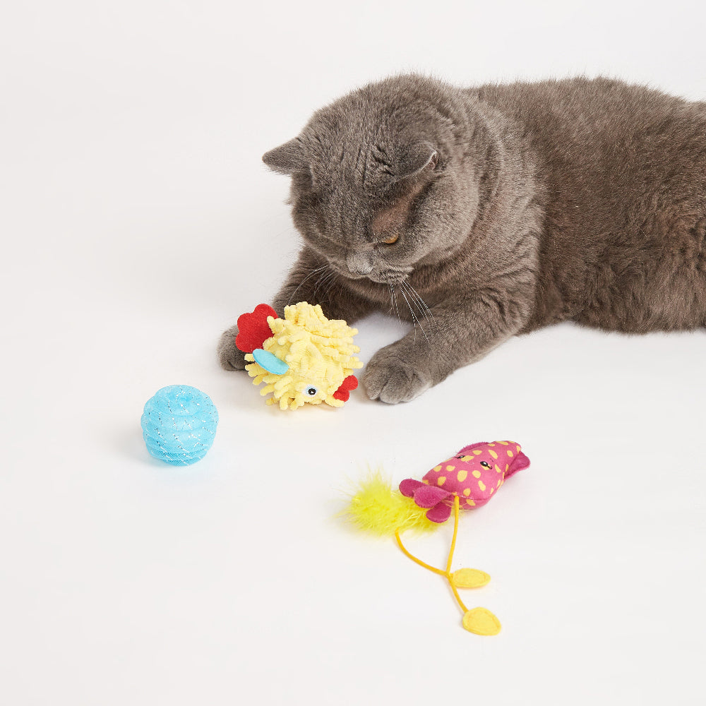 FOFOS Sealife Wand Catnip Cat Toy 4pcs