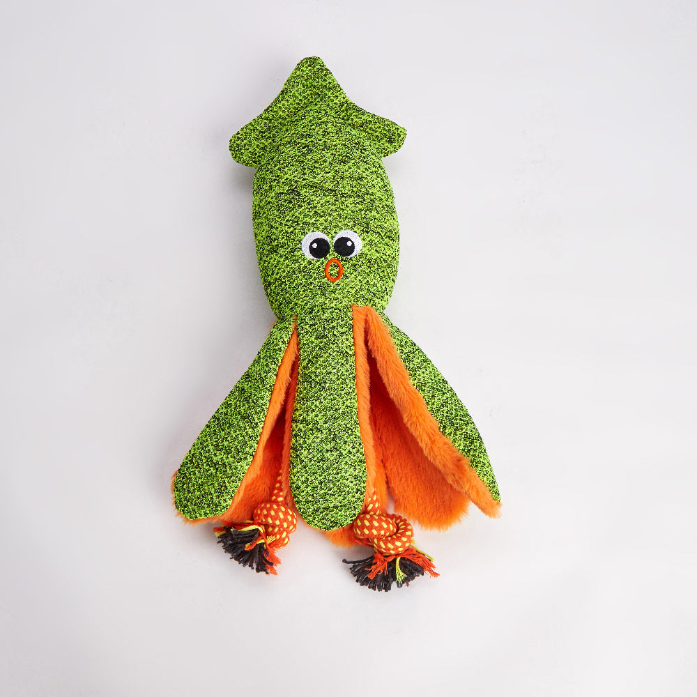 FOFOS Summer Green Octopus Plush Dog Toy