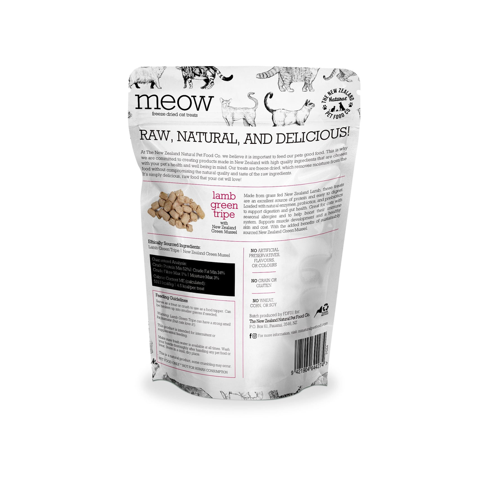 MEOW Lamb Green Tripe Freeze Dried Cat Treats 40g