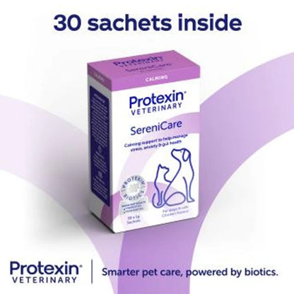 Protexin SereniCare 30 x 1g sachets product information graphic