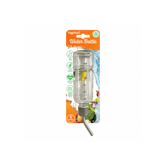 VEGGIE PATCH Glass Water Bottle on Card Small 177ml