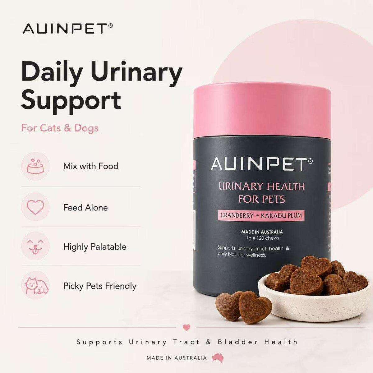 AUINPET Urinary Health Chews 120 g for dogs and cats