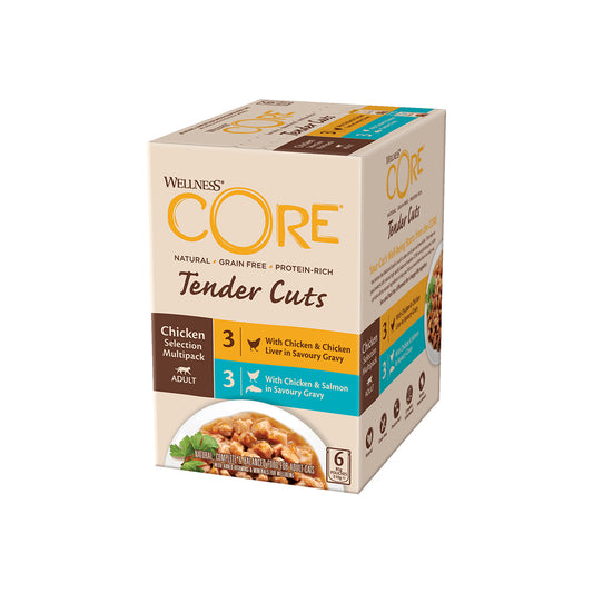WELLNESS Core Tender Cuts Chicken Selection Multipack Wet Cat Food 85g x 6
