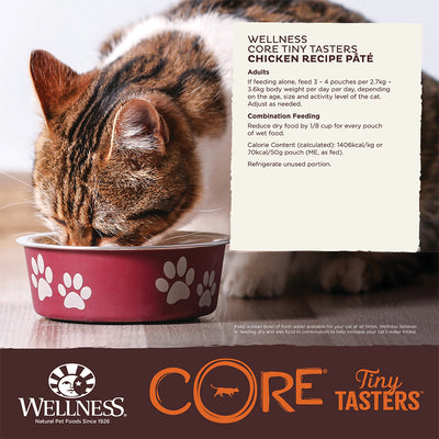 WELLNESS Core Tiny Tasters Smooth Pate Chicken Wet Cat Food 50g x 12