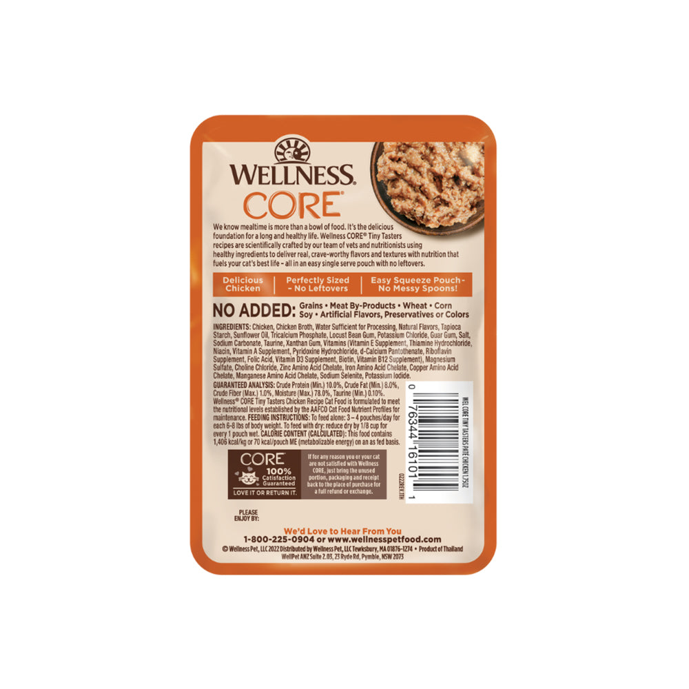 WELLNESS Core Tiny Tasters Smooth Pate Chicken Wet Cat Food 50g x 12