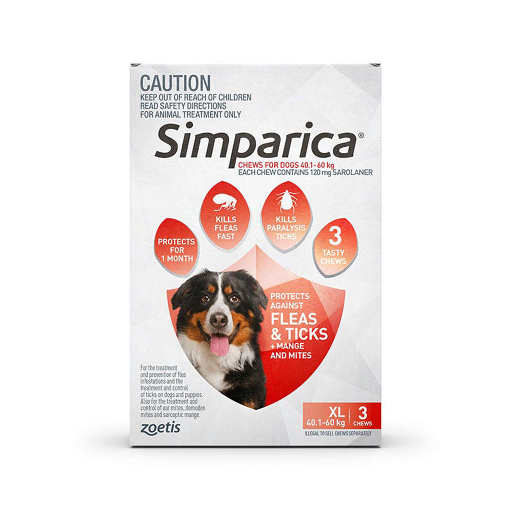 SIMPARICA Extra Large Dog 40.1-60Kg Red