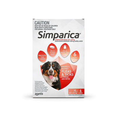 SIMPARICA Extra Large Dog 40.1-60Kg Red