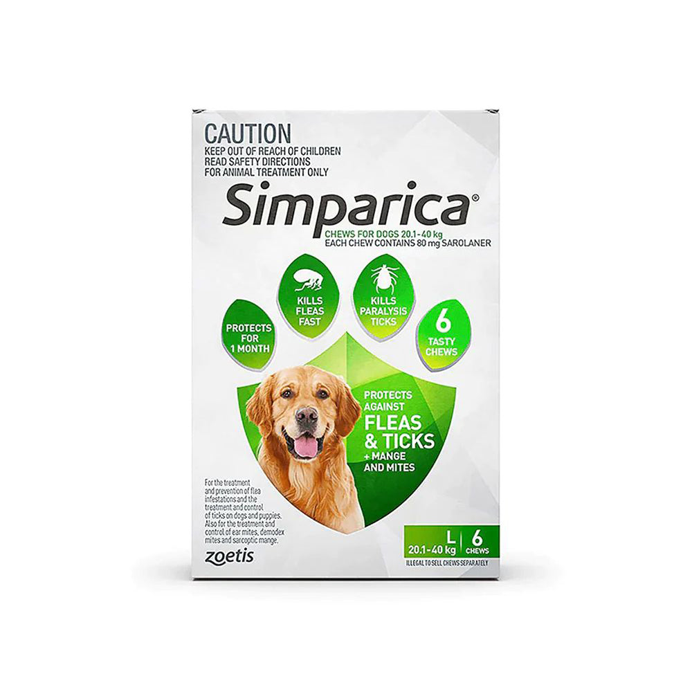 SIMPARICA Large Dog 20.1- 40Kg Green