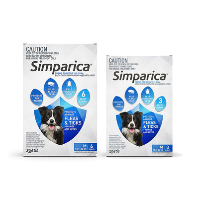 SIMPARICA Medium Dog 10.1- 20kg Blue