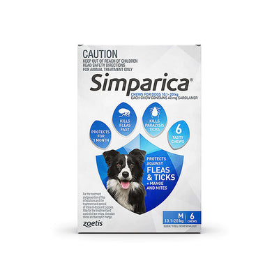 SIMPARICA Medium Dog 10.1- 20kg Blue
