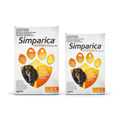 SIMPARICA Small Dog 5.1-10Kg Orange