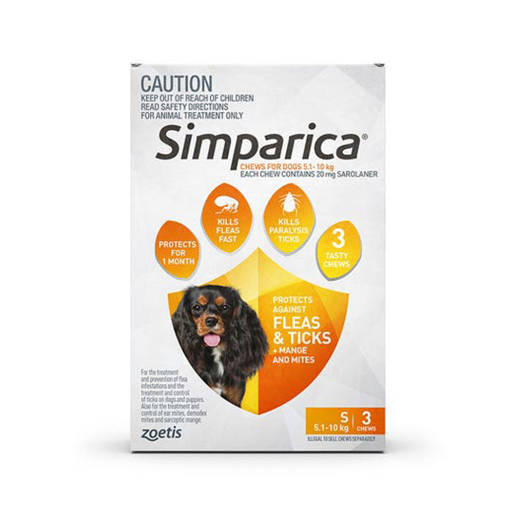 SIMPARICA Small Dog 5.1-10Kg Orange