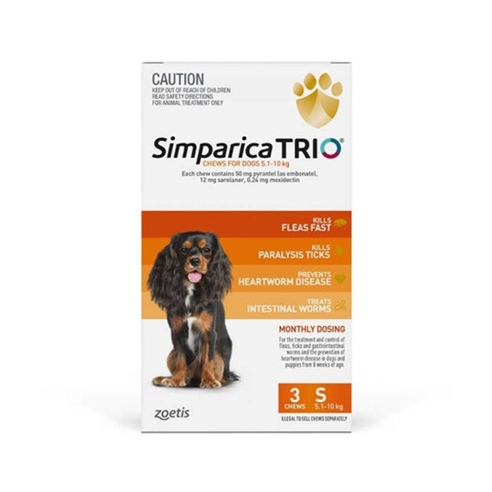 SIMPARICA Trio Small Dog 5.1-10Kg Orange